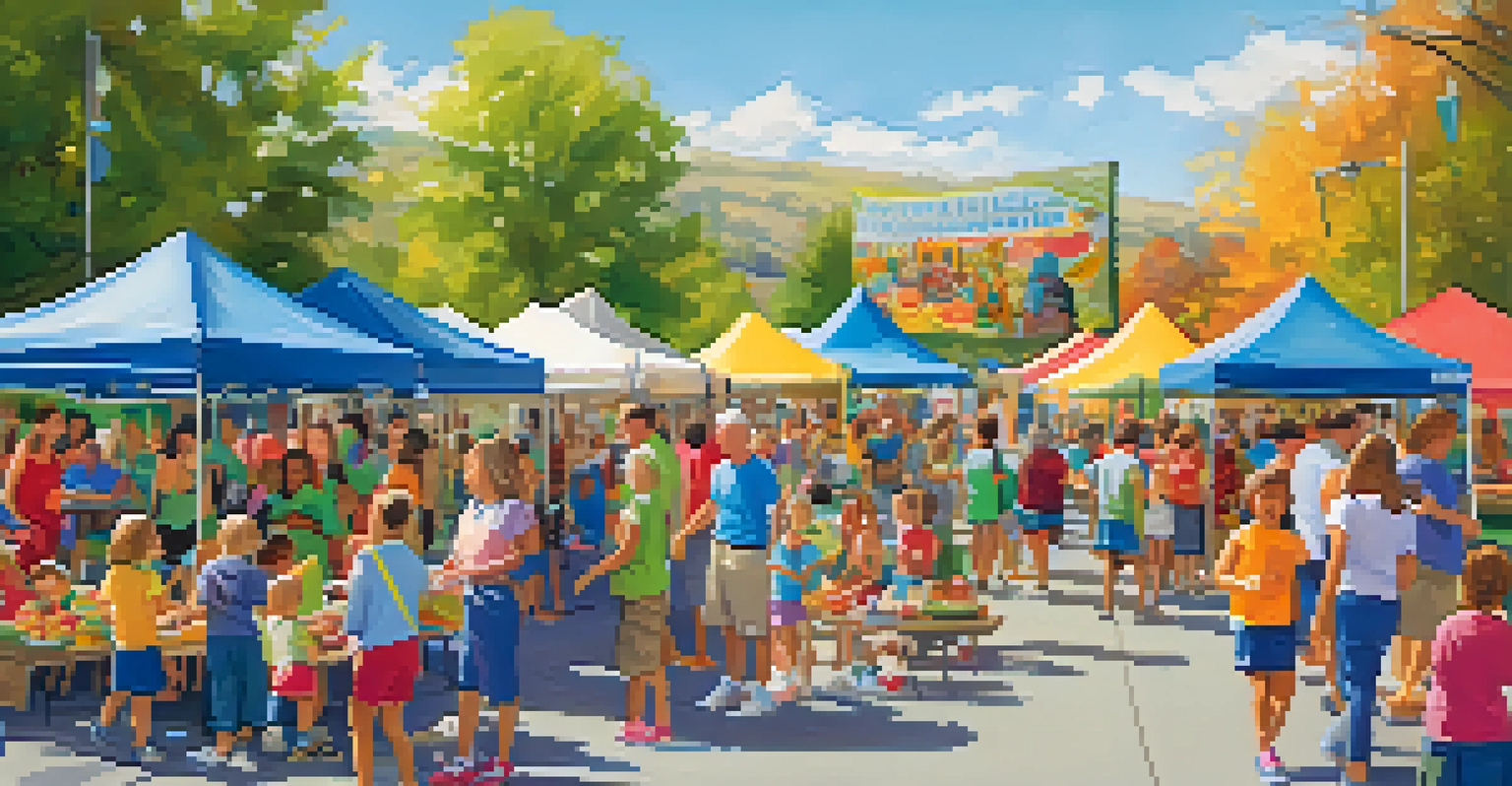 Families participating in a community health event focused on children's wellness, with activities and information booths.