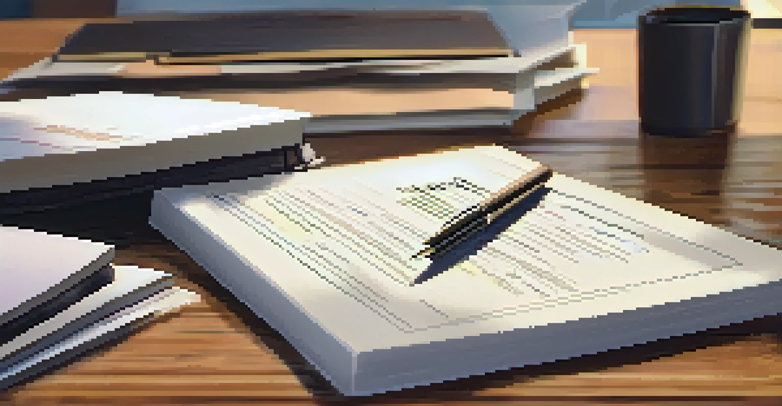 A close-up of a scholarship application on a table with a laptop, coffee cup, and books.