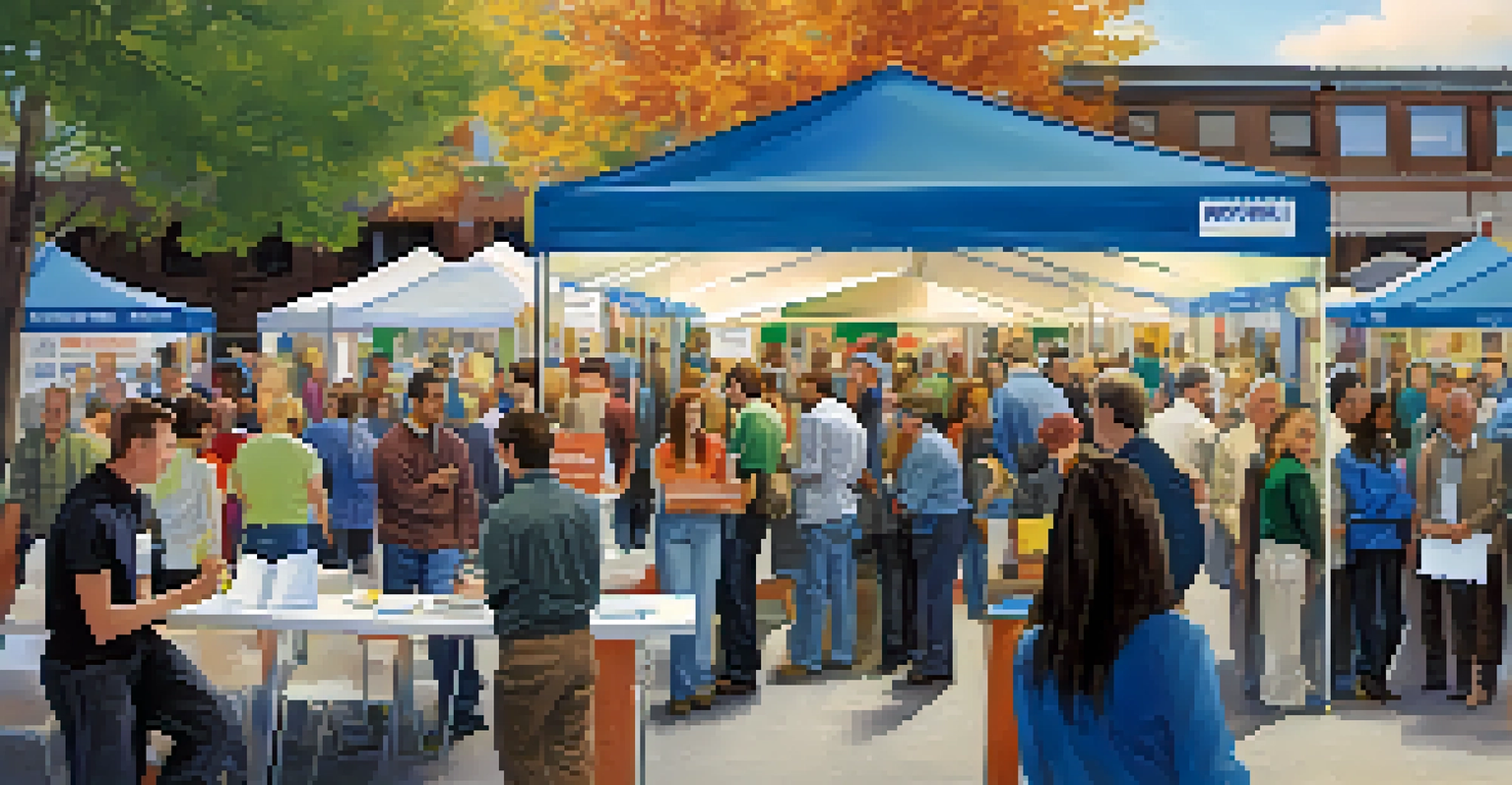 A vibrant job fair in Spokane featuring local businesses and diverse attendees exploring career opportunities.