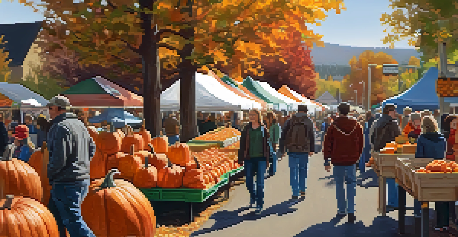 Families enjoying a colorful autumn festival with pumpkins and fall leaves, capturing the spirit of harvest season.