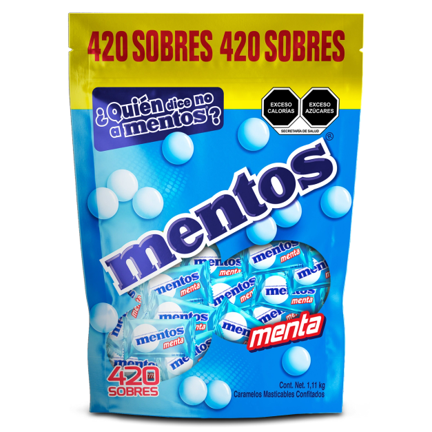 Bolsa Mentos Menta Monopieza 420 Unidades Mentos Mexico 9528
