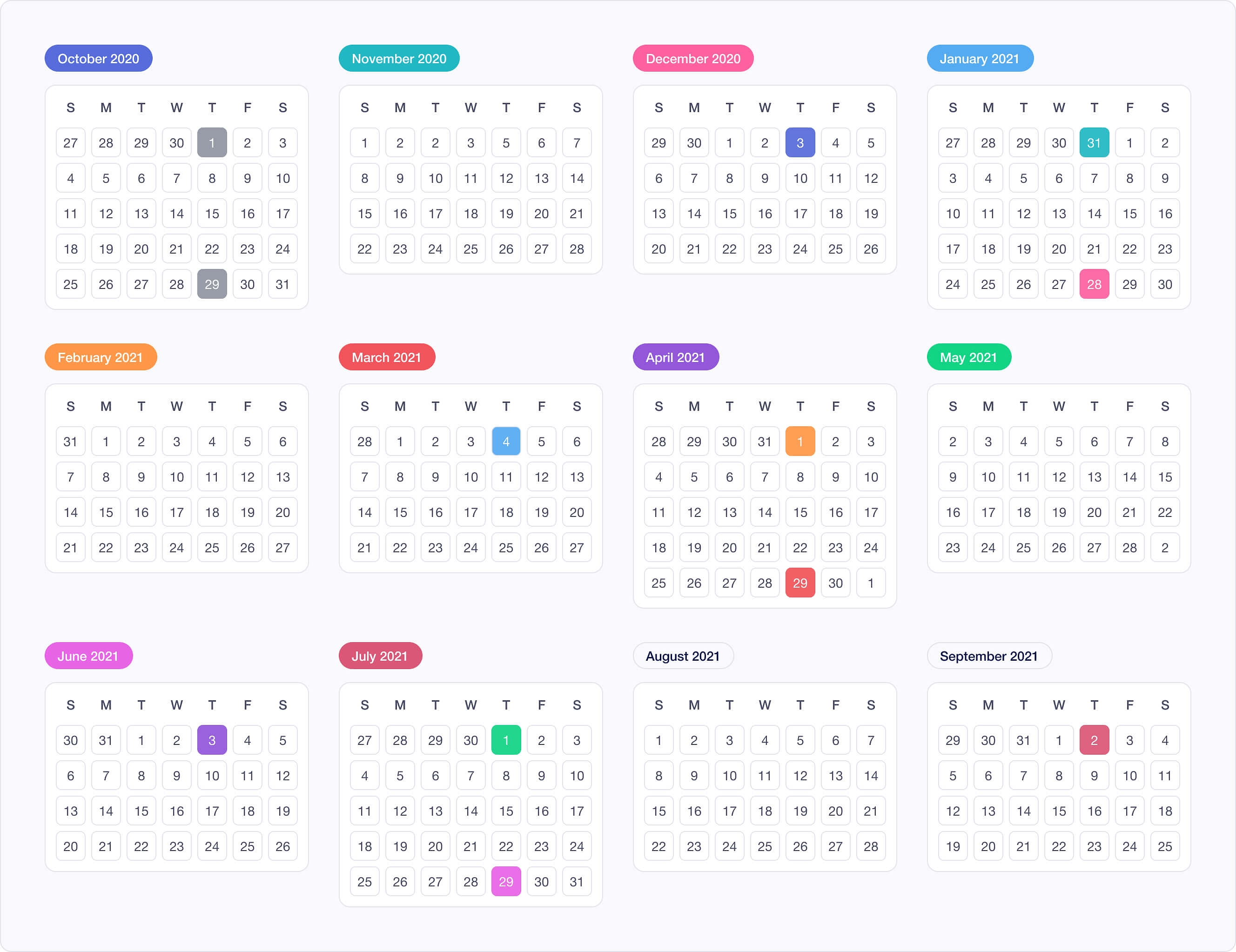New Apple Fiscal Year Calendar 2021