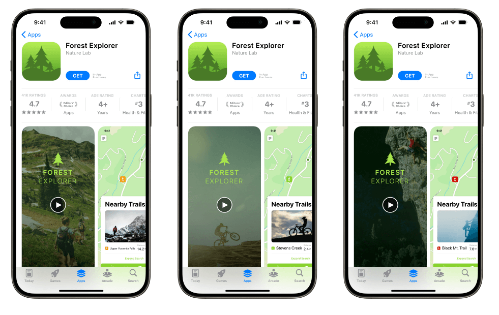 Custom product pages on the App Store can be created for each separate channel 