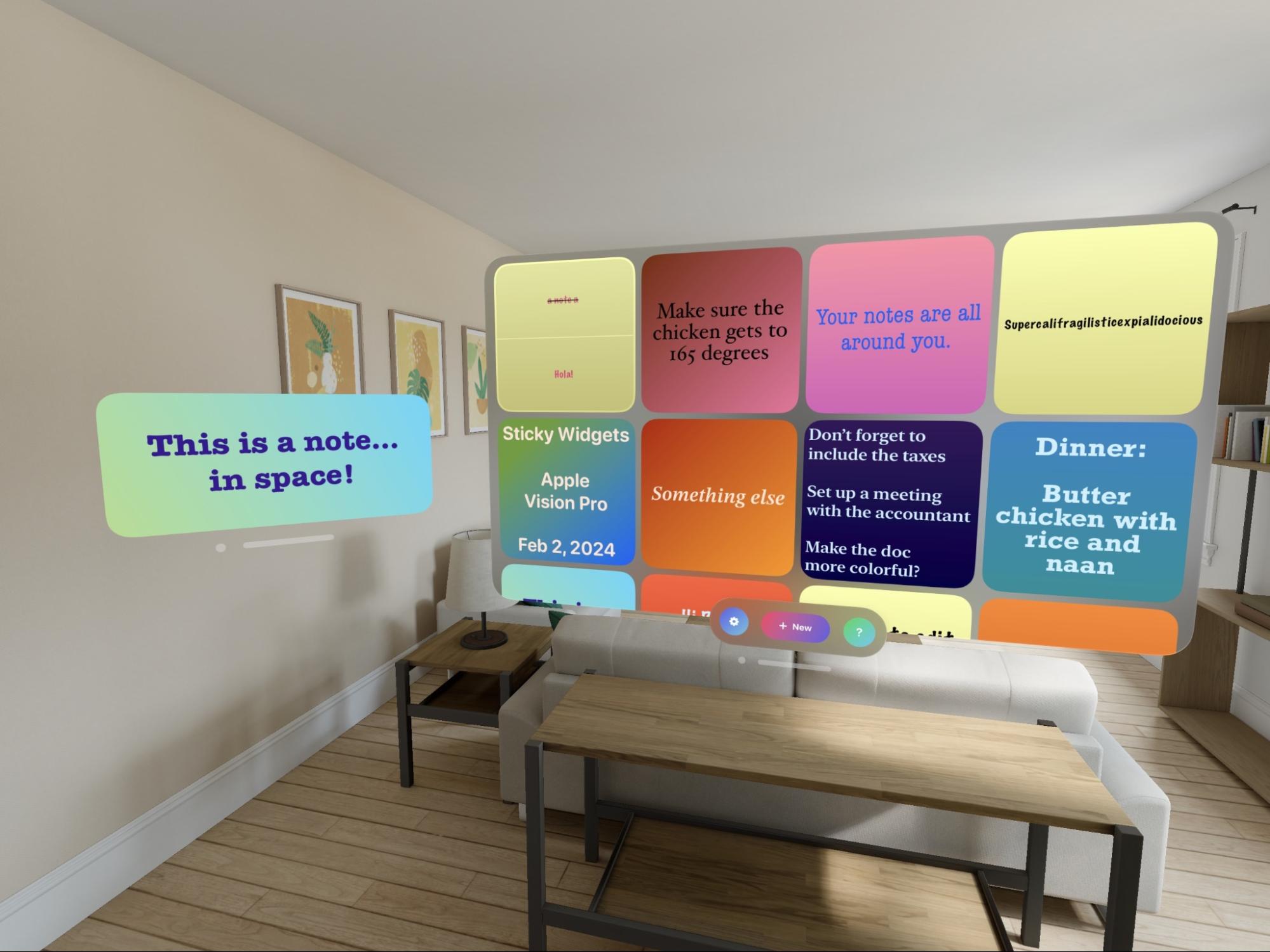 Sticky Widgets for Apple Vision Pro