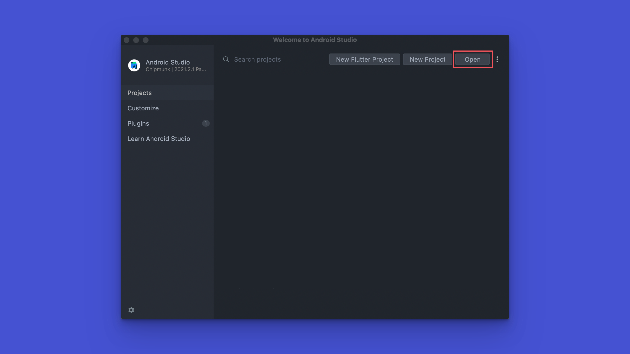 Open android studio