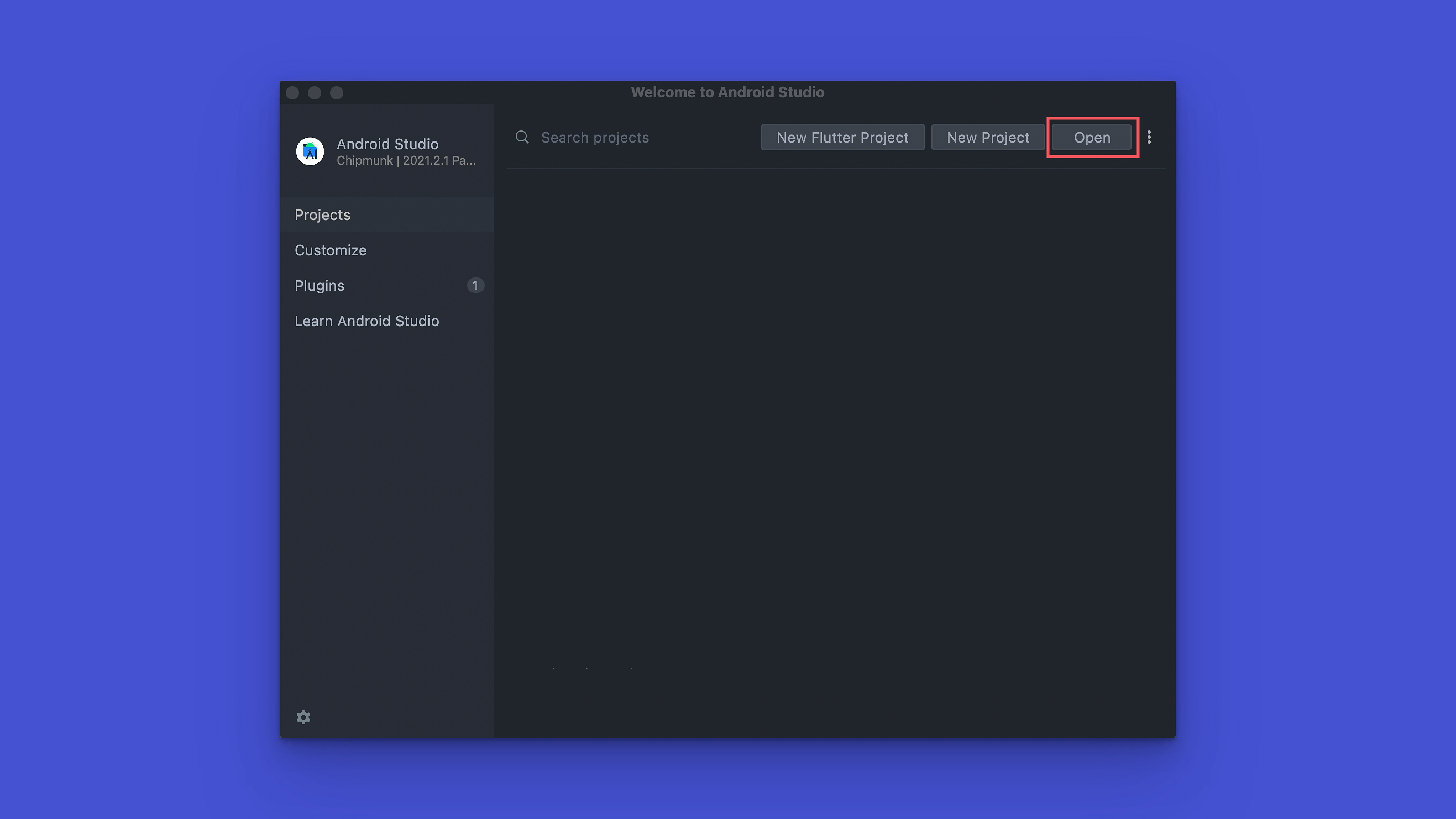 Open android studio