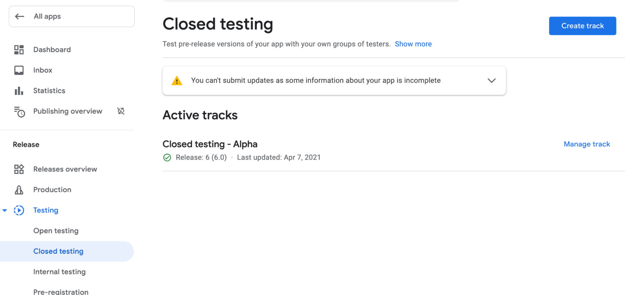Closed testing Android