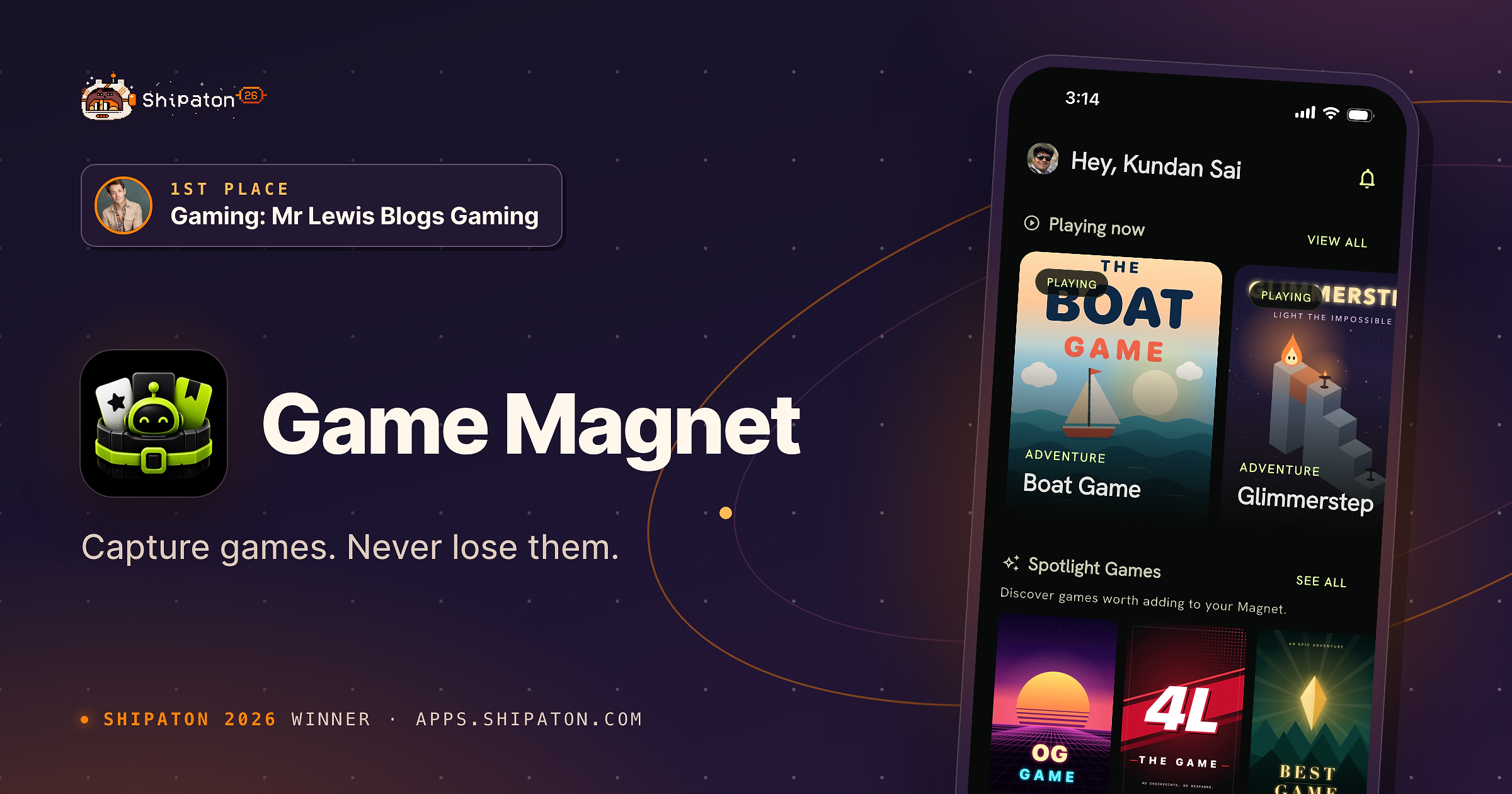 Game Magnet — Shipaton 2026 winner