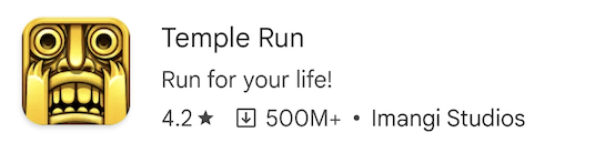 Temple Run in the Play Store