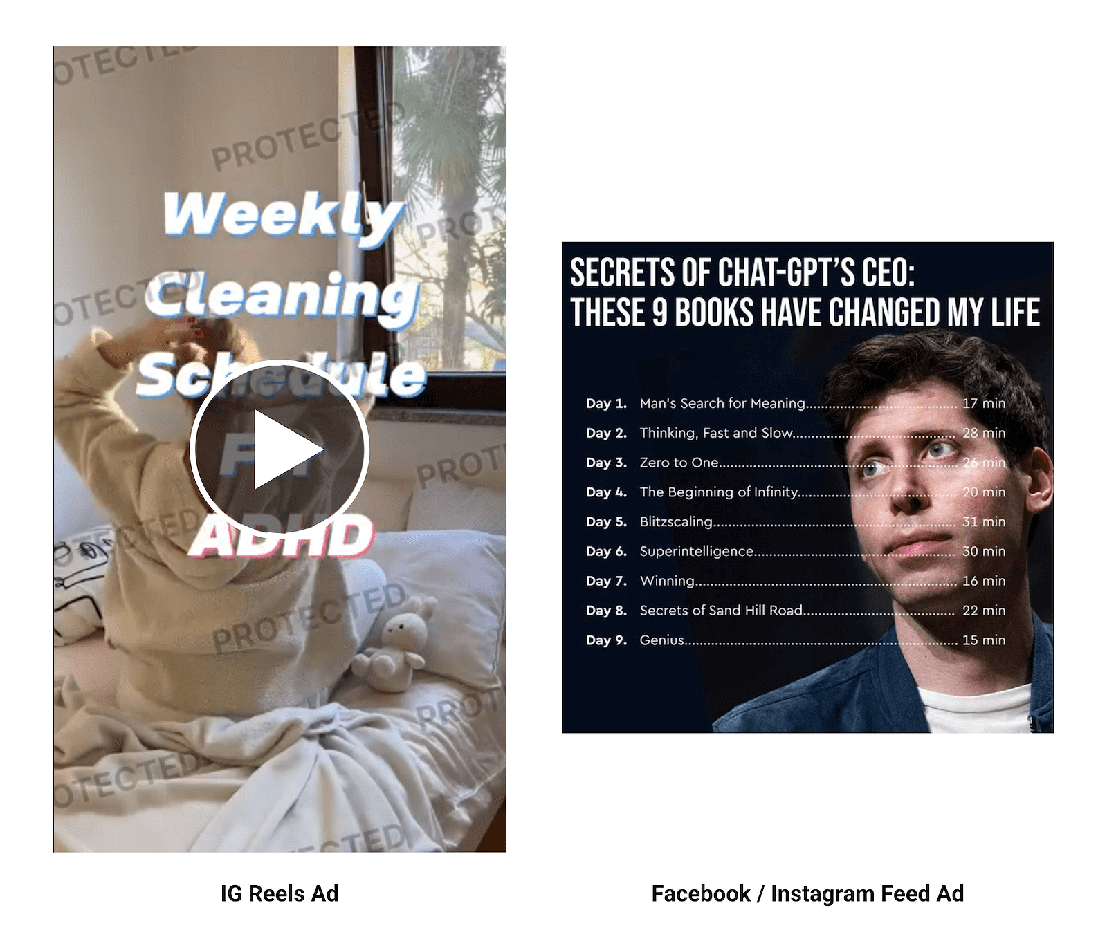 IG reels ad vs Instagram/Facebook feeds ad