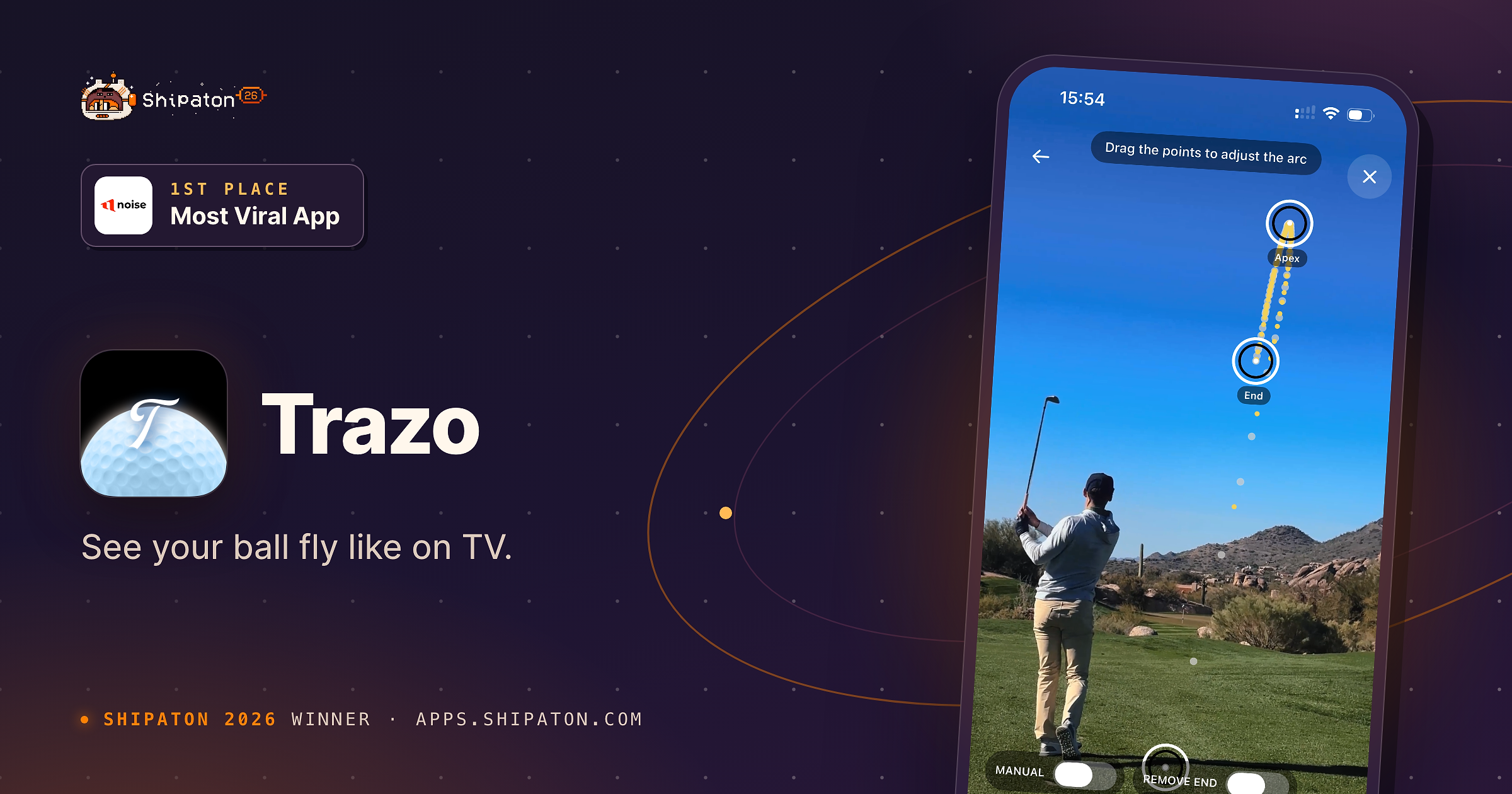 Trazo: Golf Ball Tracer — Shipaton 2026 winner