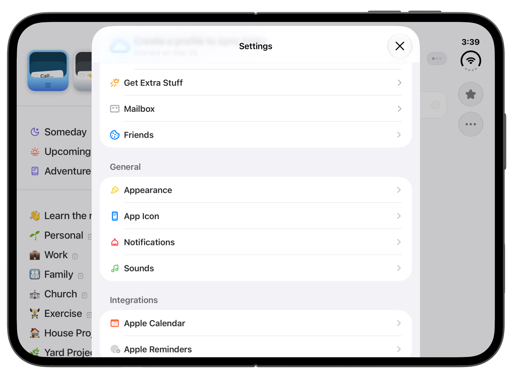 iPhone Duo, Fully Open, showing a Sheet, Landscape