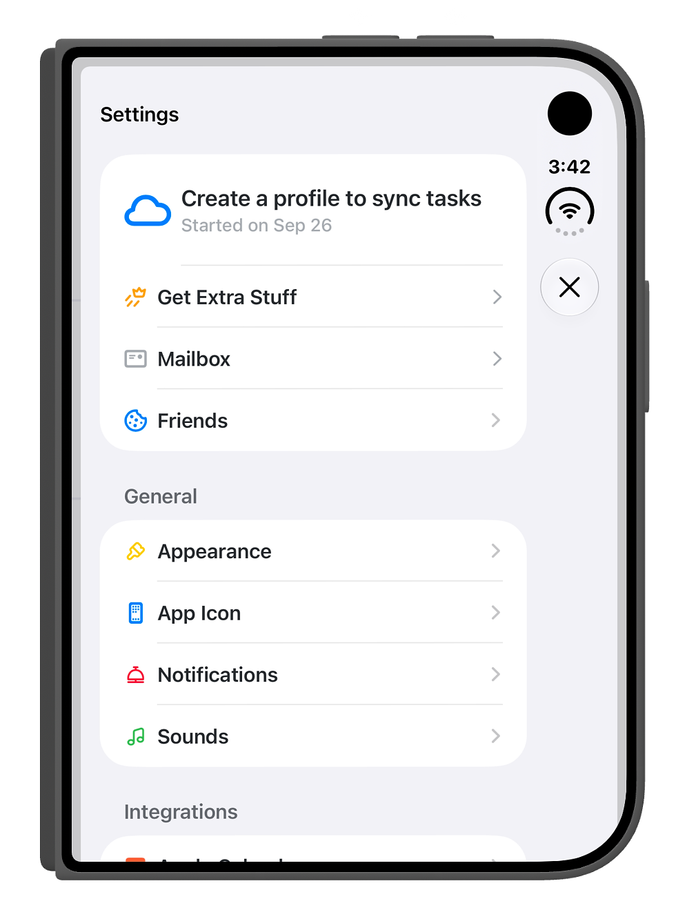 iPhone Duo, Closed, showing a Sheet