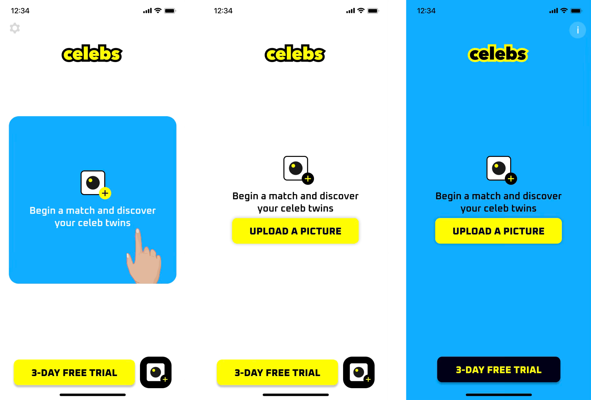 The Celebs AI app - onboarding experiments