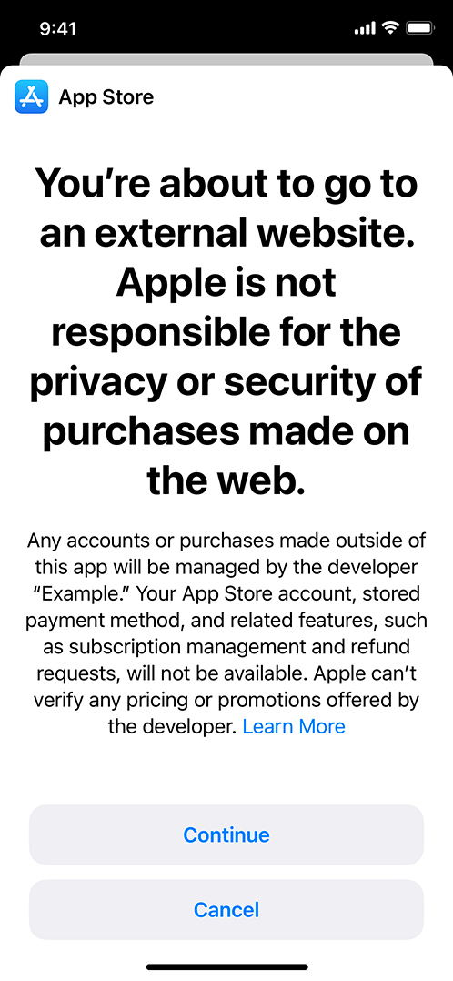 StoreKit External Purchase Link API 