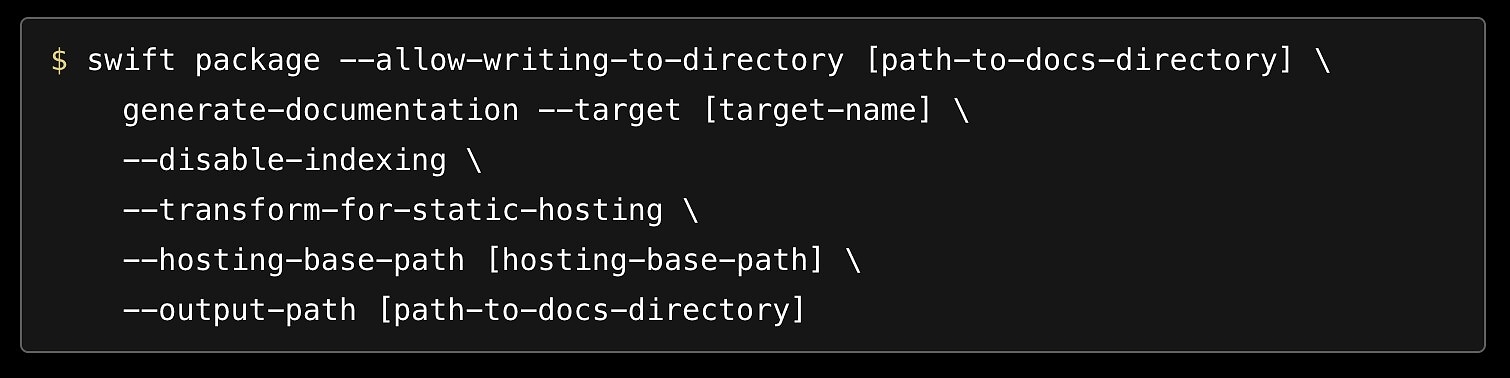 The command for publishing docs to GitHub Pages.