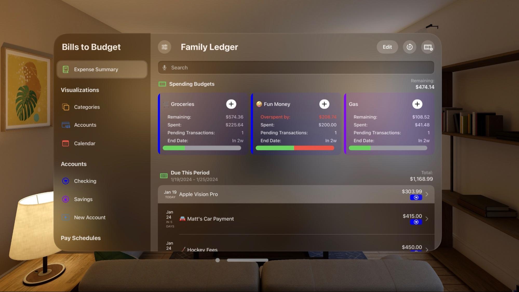 Bills to Budget for Apple Vision Pro