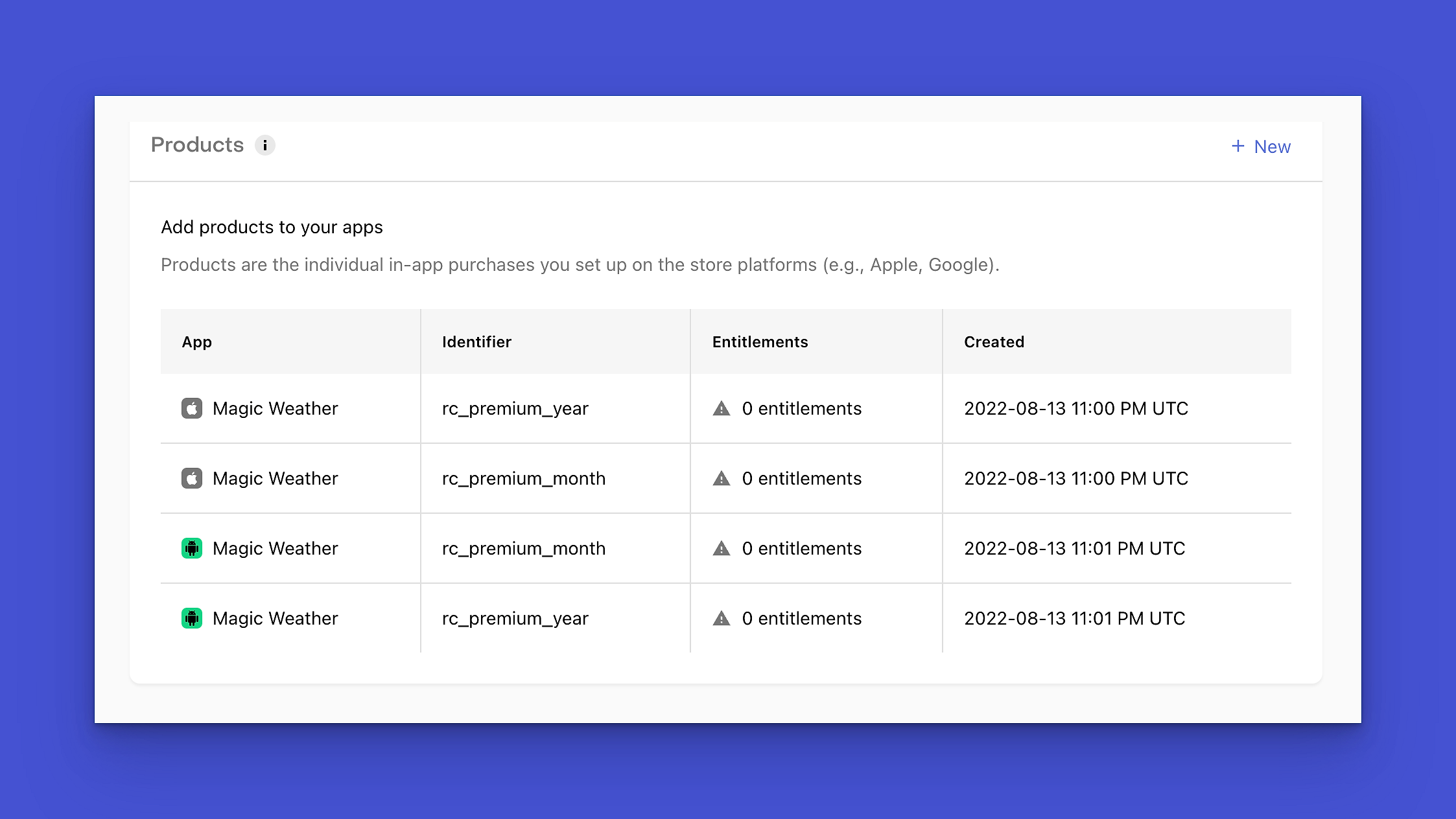 Add products to RevenueCat