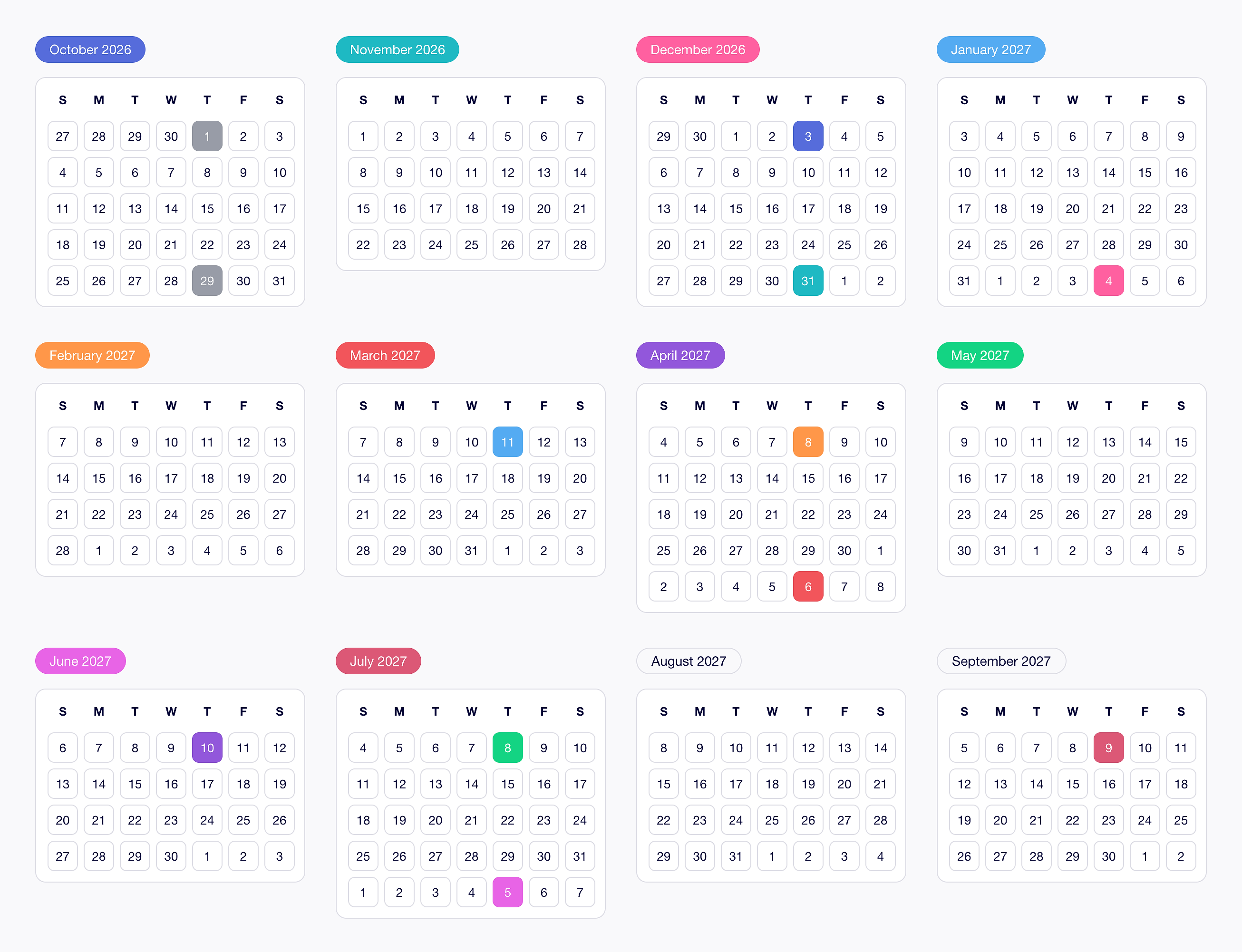 Apple’s fiscal calendar 2027 + payment dates