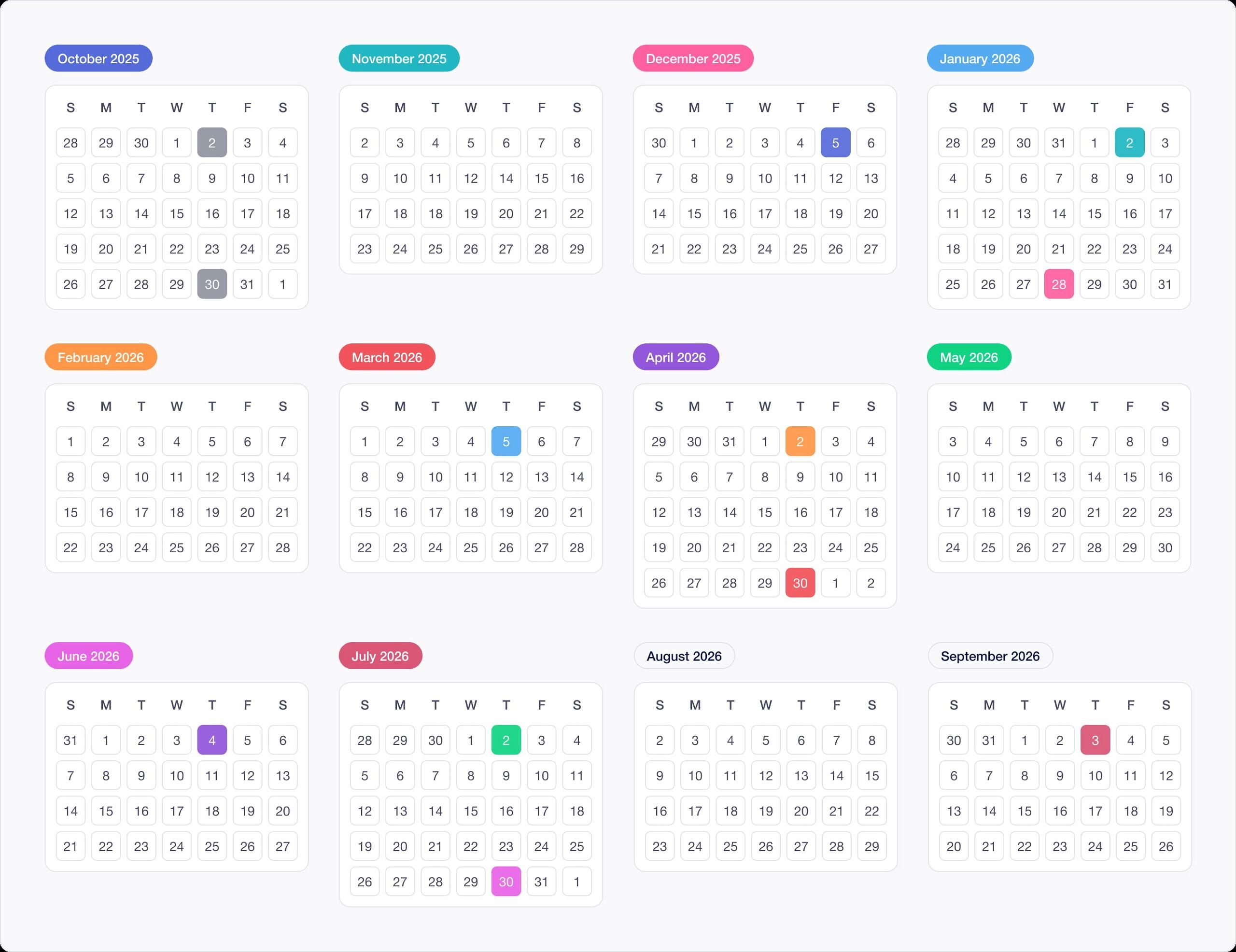 Apple’s fiscal calendar 2026 + payment dates