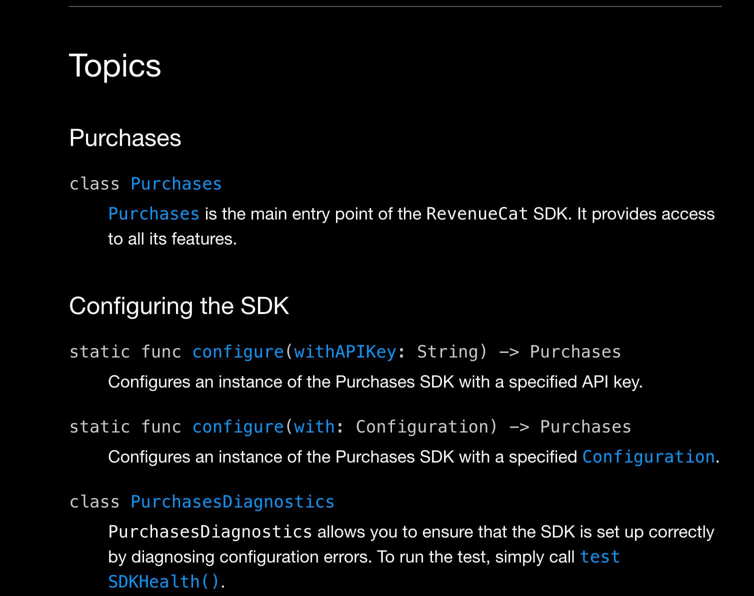 DocC allows you to organize docs into Categories and Topics.