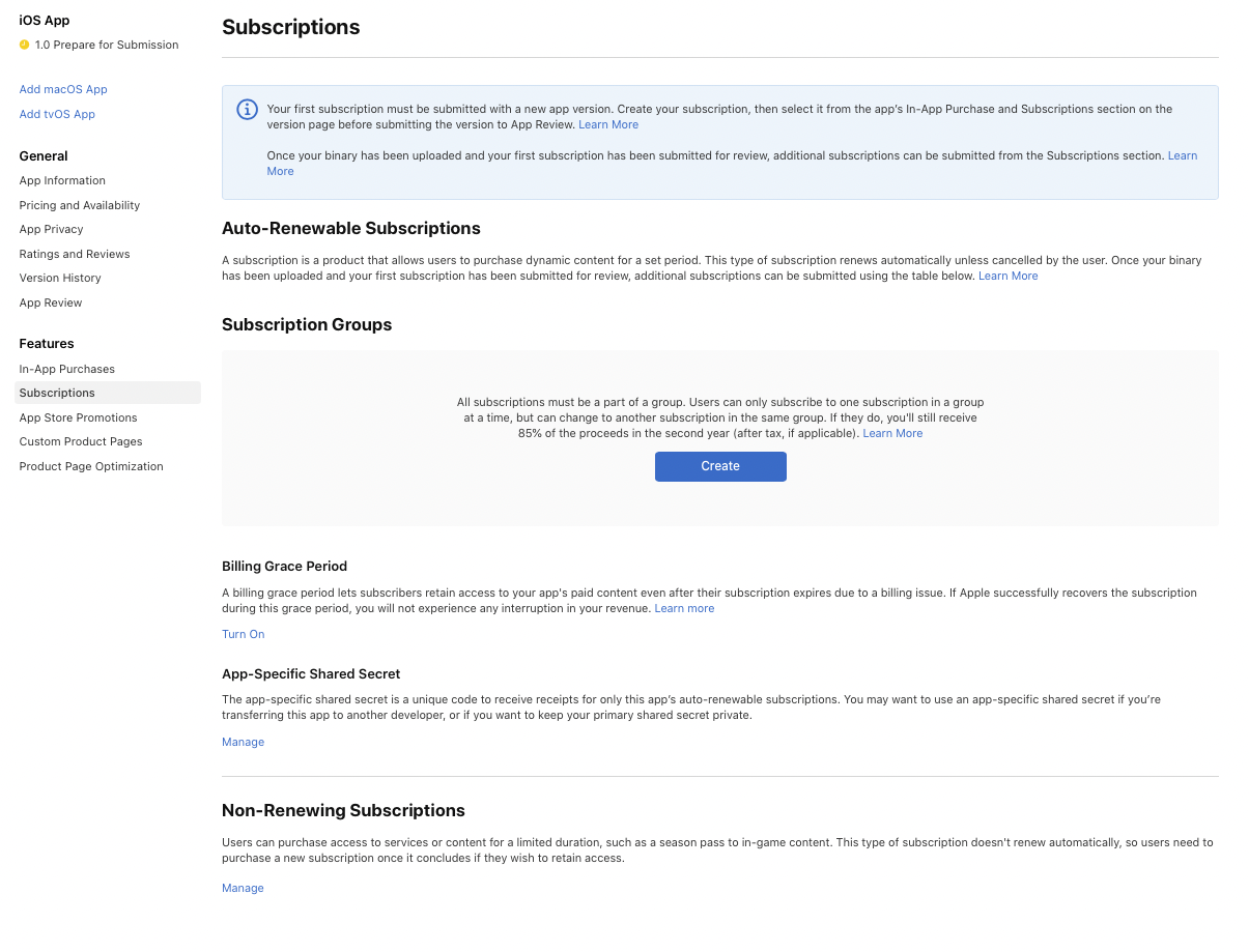 Create subscriptions (auto-renewable and non-renewing)