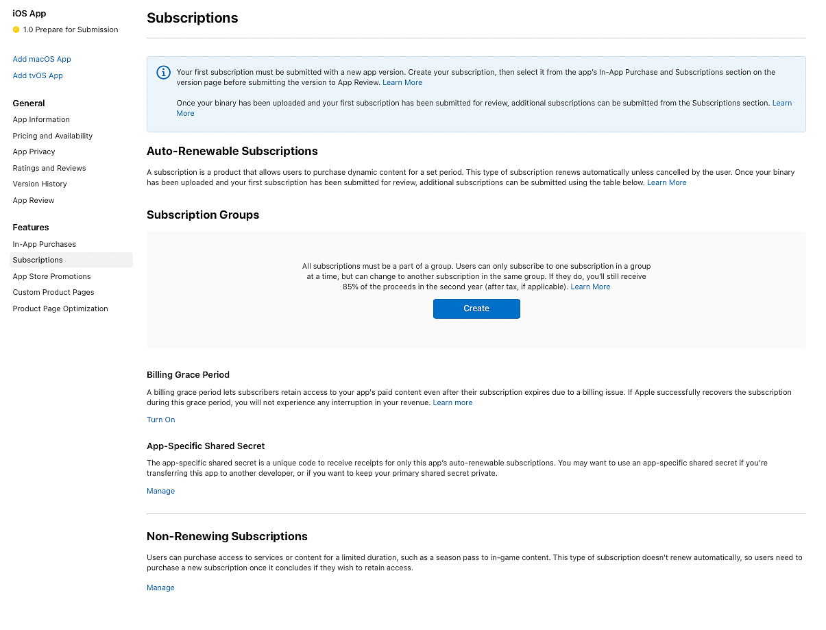 Create subscriptions (auto-renewable and non-renewing)
