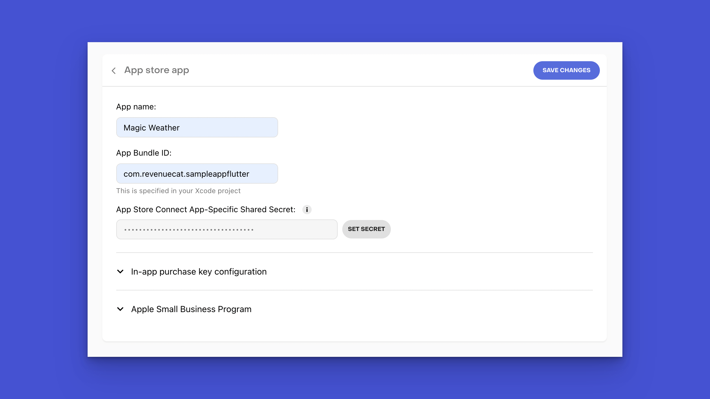 Create App Store Connect project