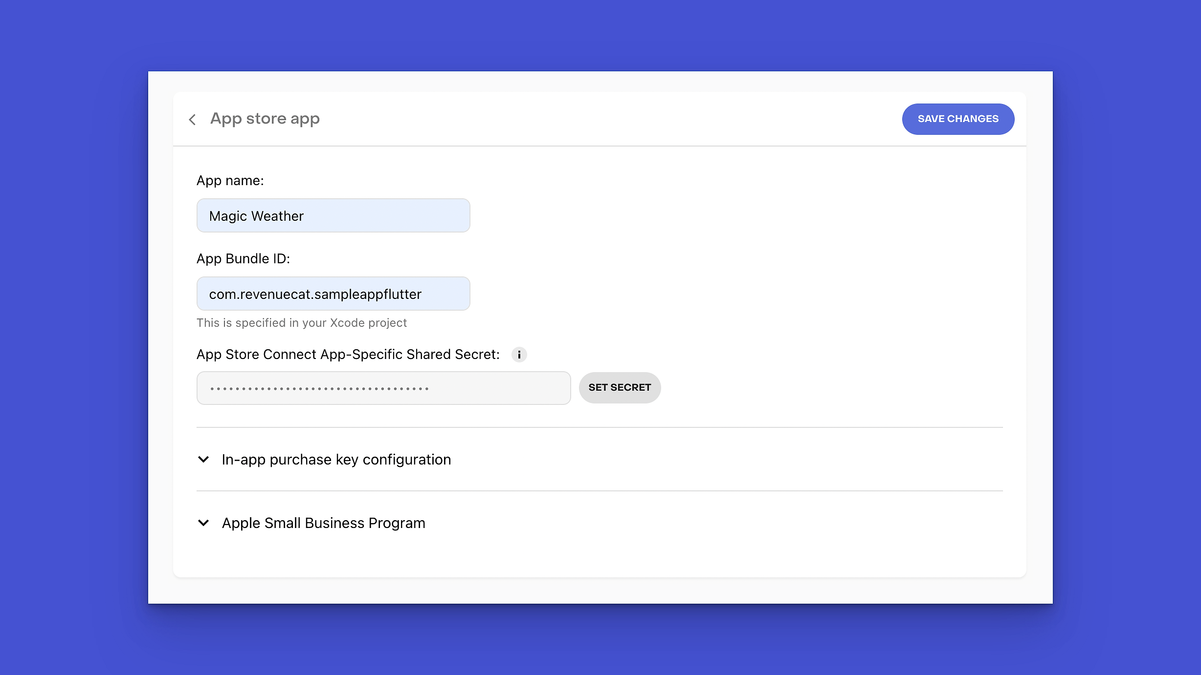 Create App Store Connect project