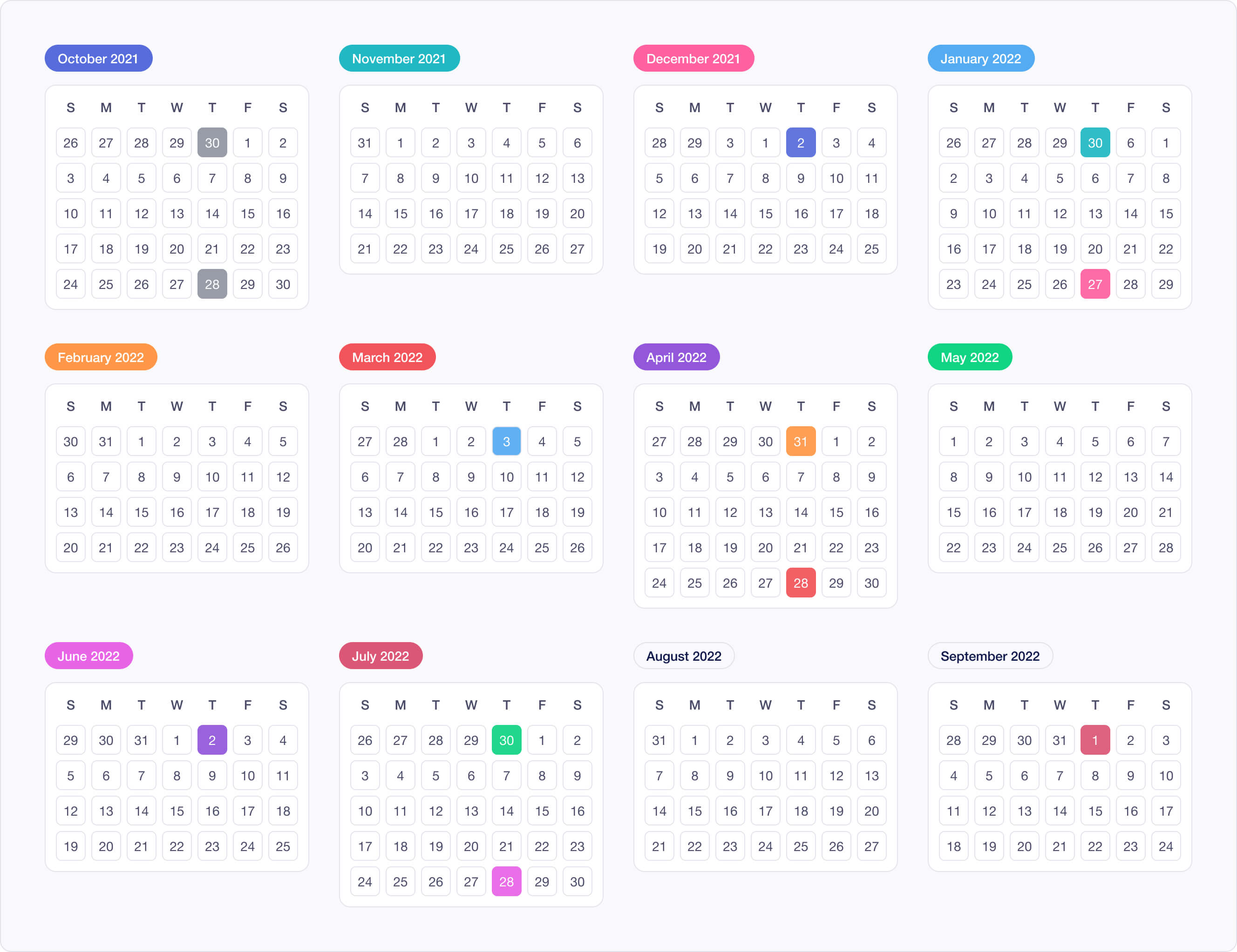 New Apple Fiscal Year Calendar 2022