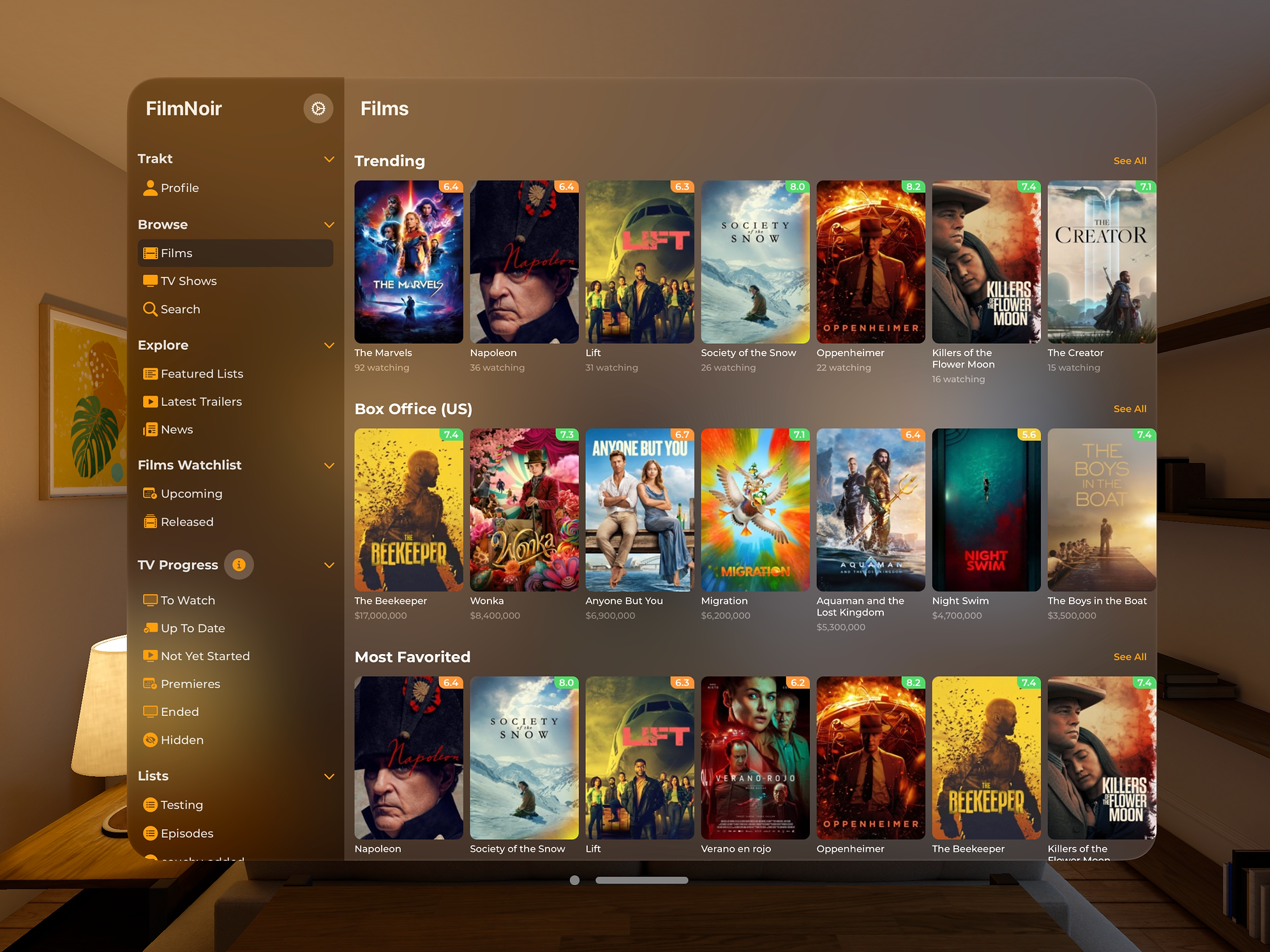 FilmNoir for Apple Vision Pro