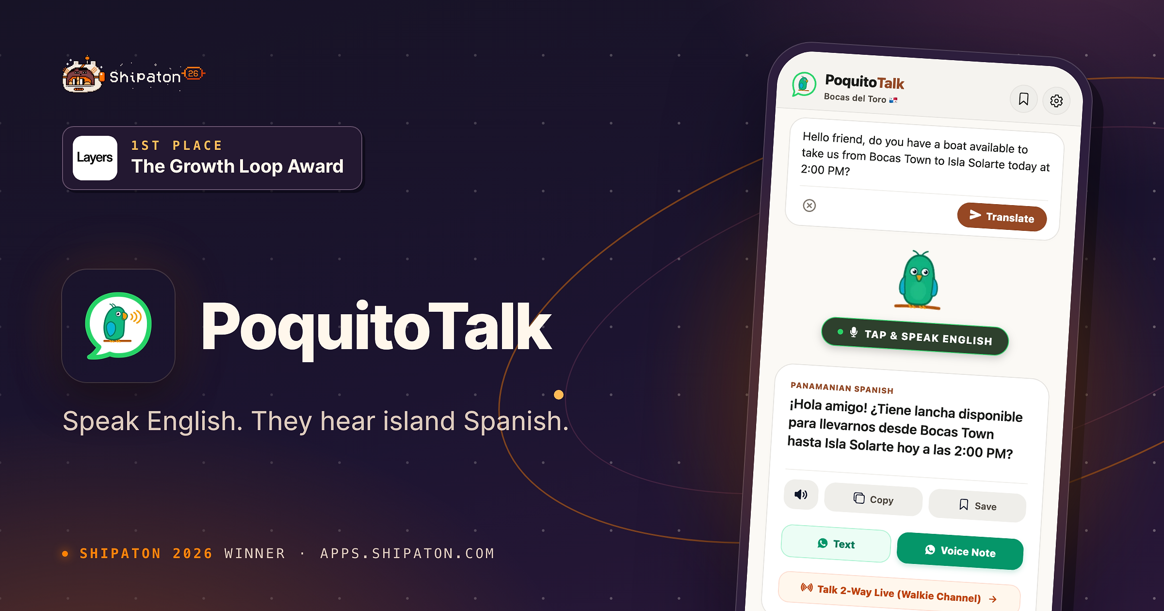 PoquitoTalk: Bocas del Toro — Shipaton 2026 winner