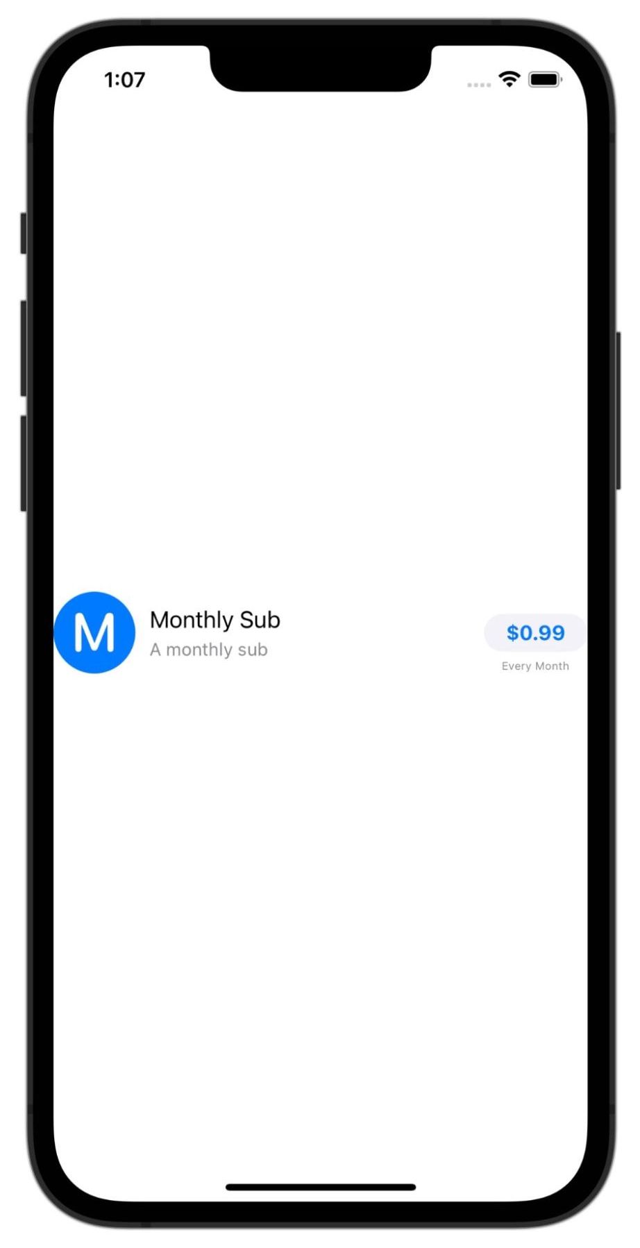 Single ProductView with no modifications