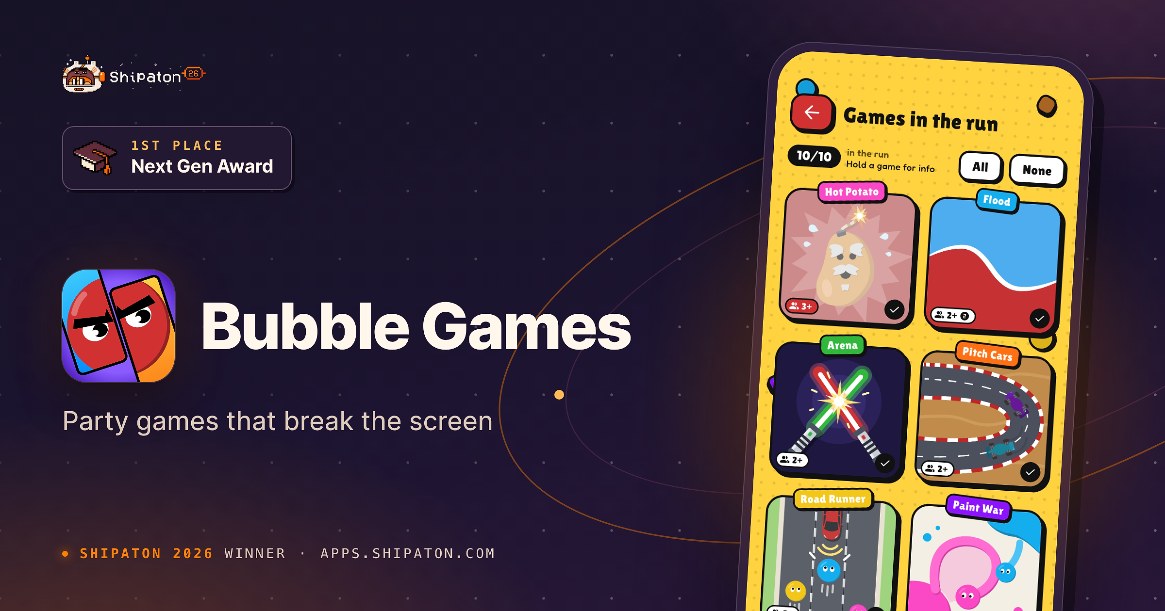Bubble Games — Shipaton 2026 winner