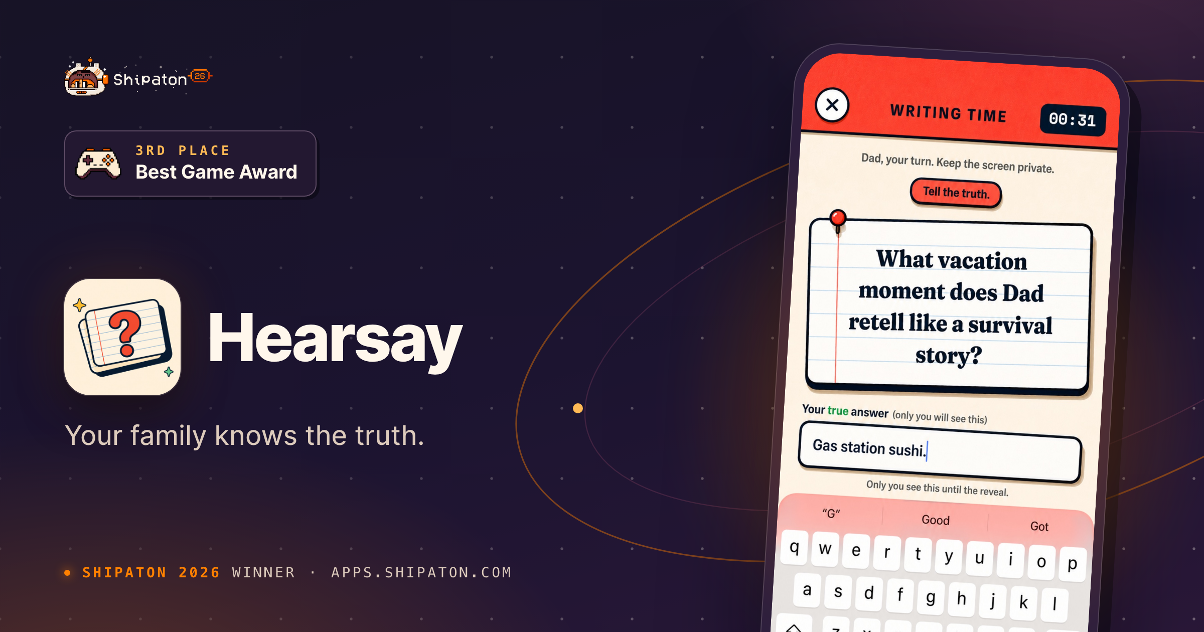 Hearsay — Shipaton 2026 winner