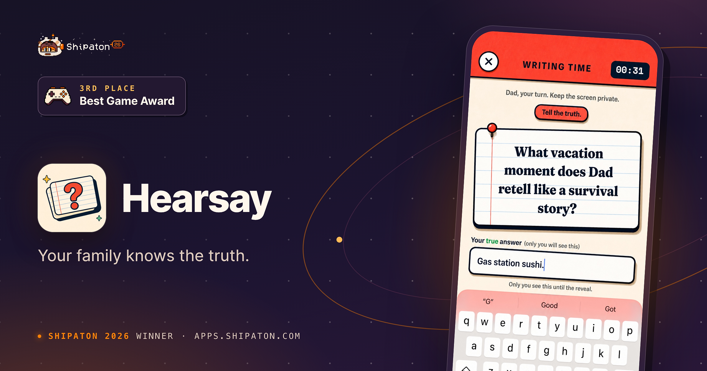 Hearsay — Shipaton 2026 winner