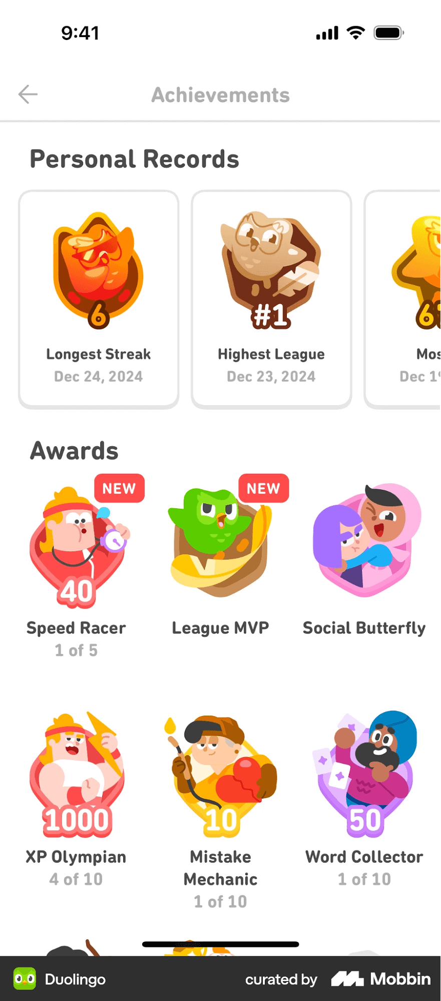 Duolingo badges