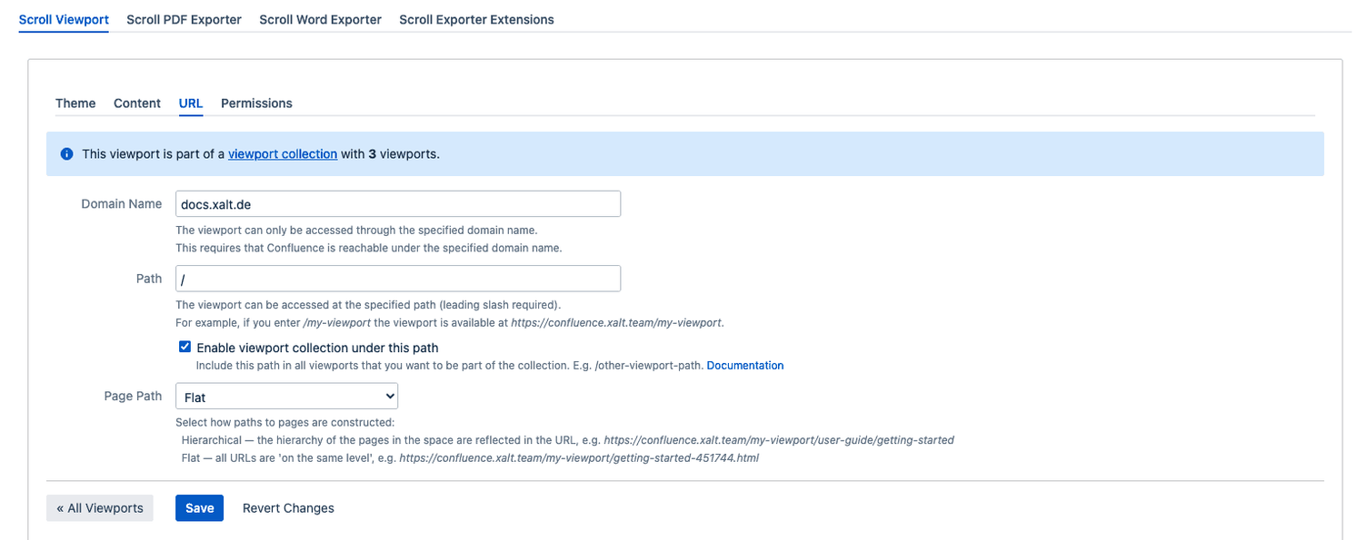 Scroll Viewport Konfiguration