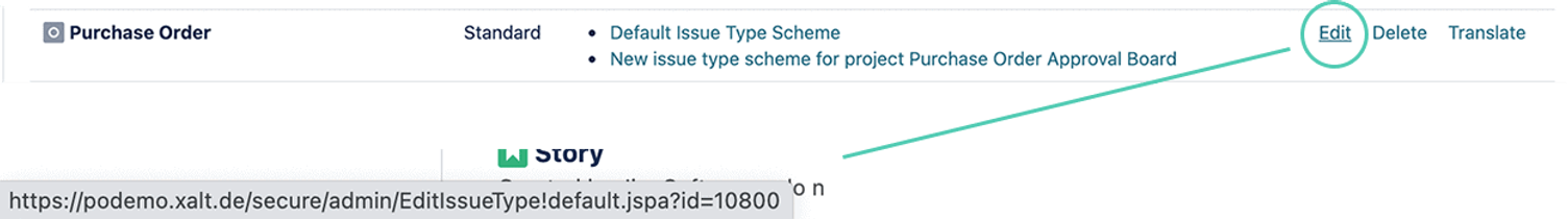 Projekt und Issue ID