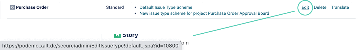 Projekt und Issue ID