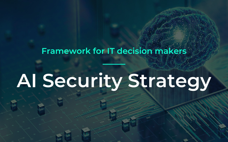 AI Security Strategy – Framework for IT decision makers: digitales Gehirn über einer Leiterplatte.