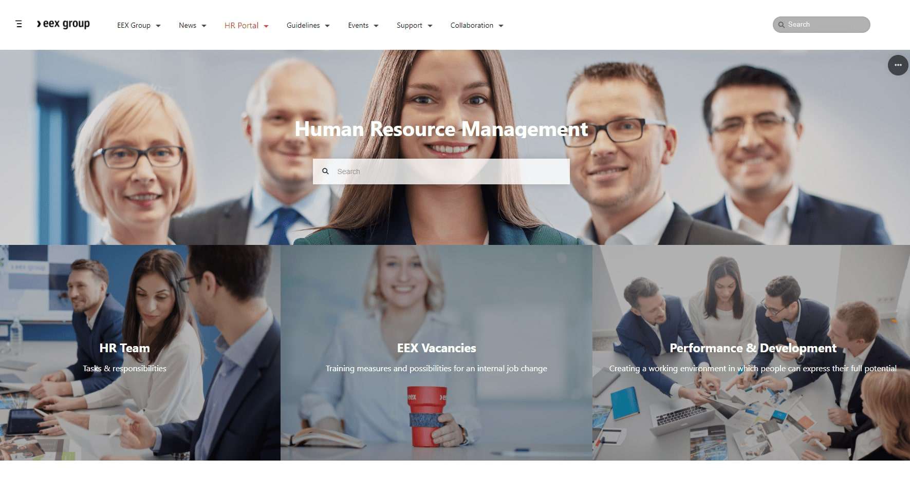 Hero-Hintergrundbild der Erfolgsgeschichte EEX Intranet mit Corporate-Branding