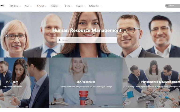 Hero-Hintergrundbild der Erfolgsgeschichte EEX Intranet mit Corporate-Branding
