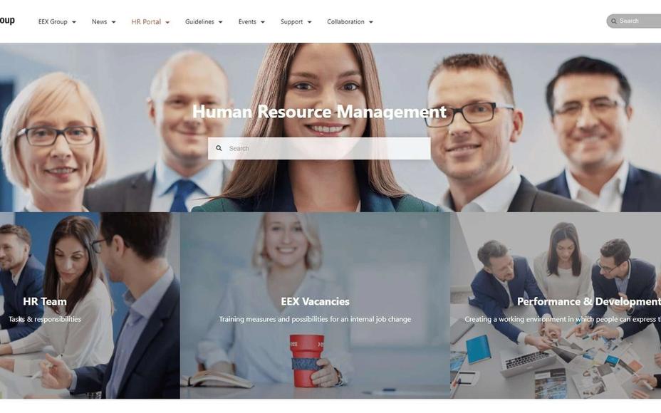 Hero-Hintergrundbild der Erfolgsgeschichte EEX Intranet mit Corporate-Branding