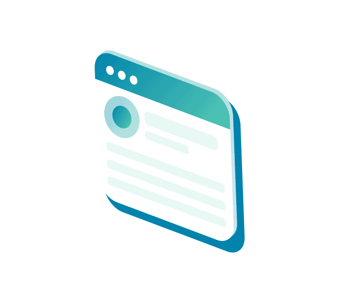 Symbol eines Browserfensters mit Profilbild und Textzeilen, für ein Intranet