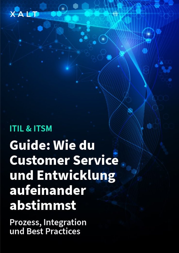 Cover des Guides »Wie du Customer Service und Entwicklung aufeinander abstimmst«