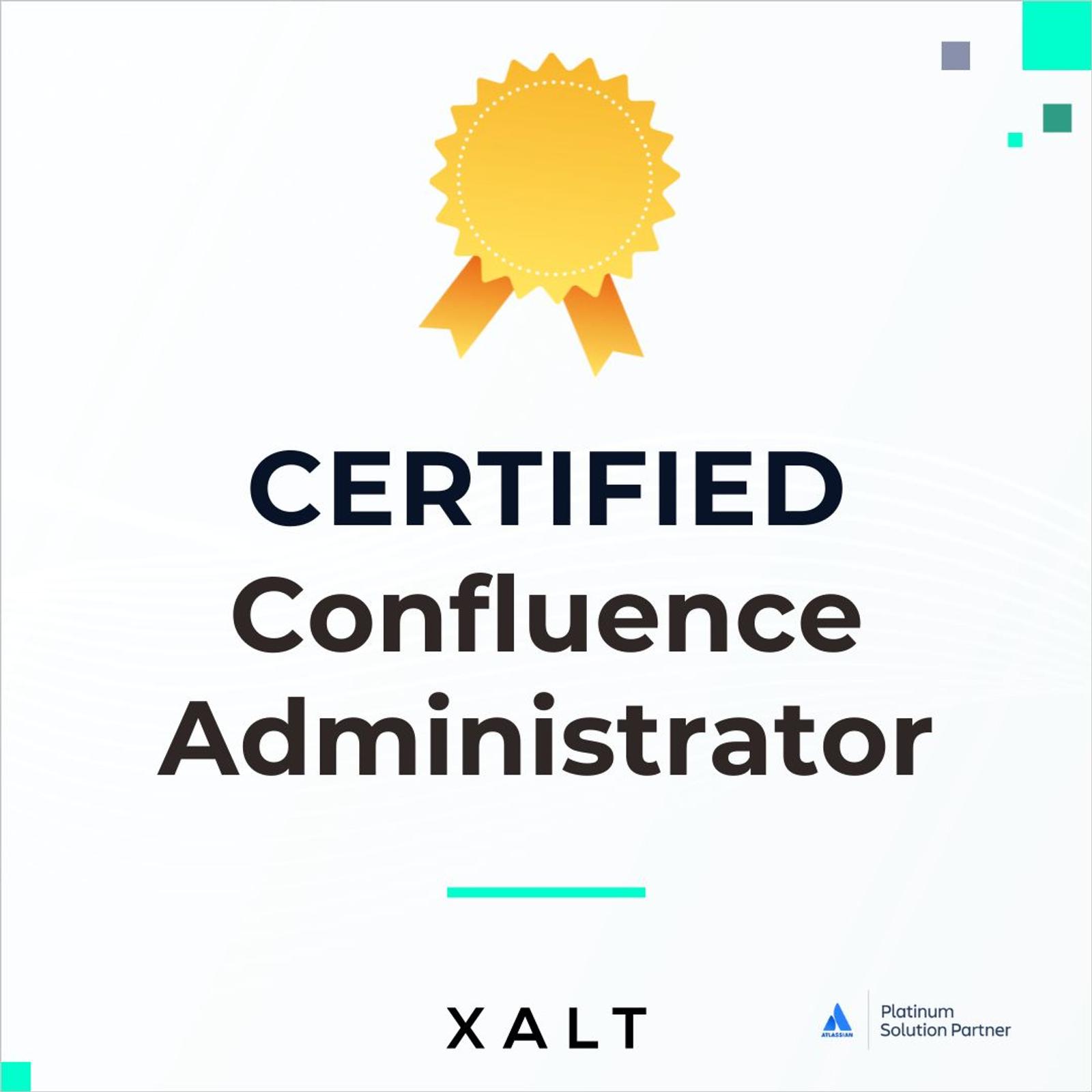 Ein Musterzertifikat mit goldenem Siegel für Confluence-Administratoren