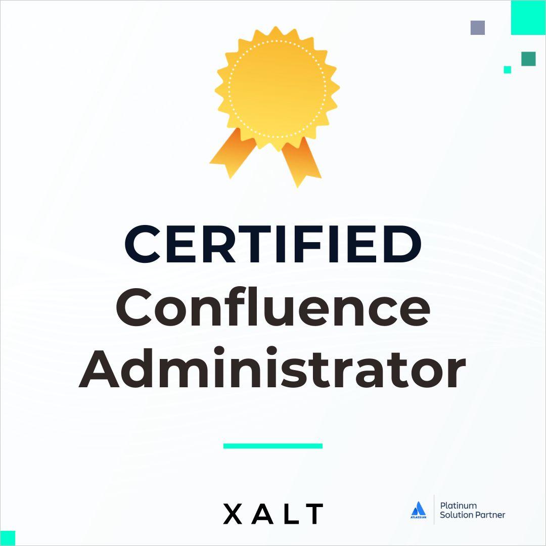 Ein Musterzertifikat mit goldenem Siegel für Confluence-Administratoren