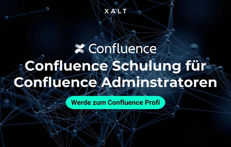 Header image for the Confluence training for administrators with the line “Become a Confluence Pro” on a dark network background.