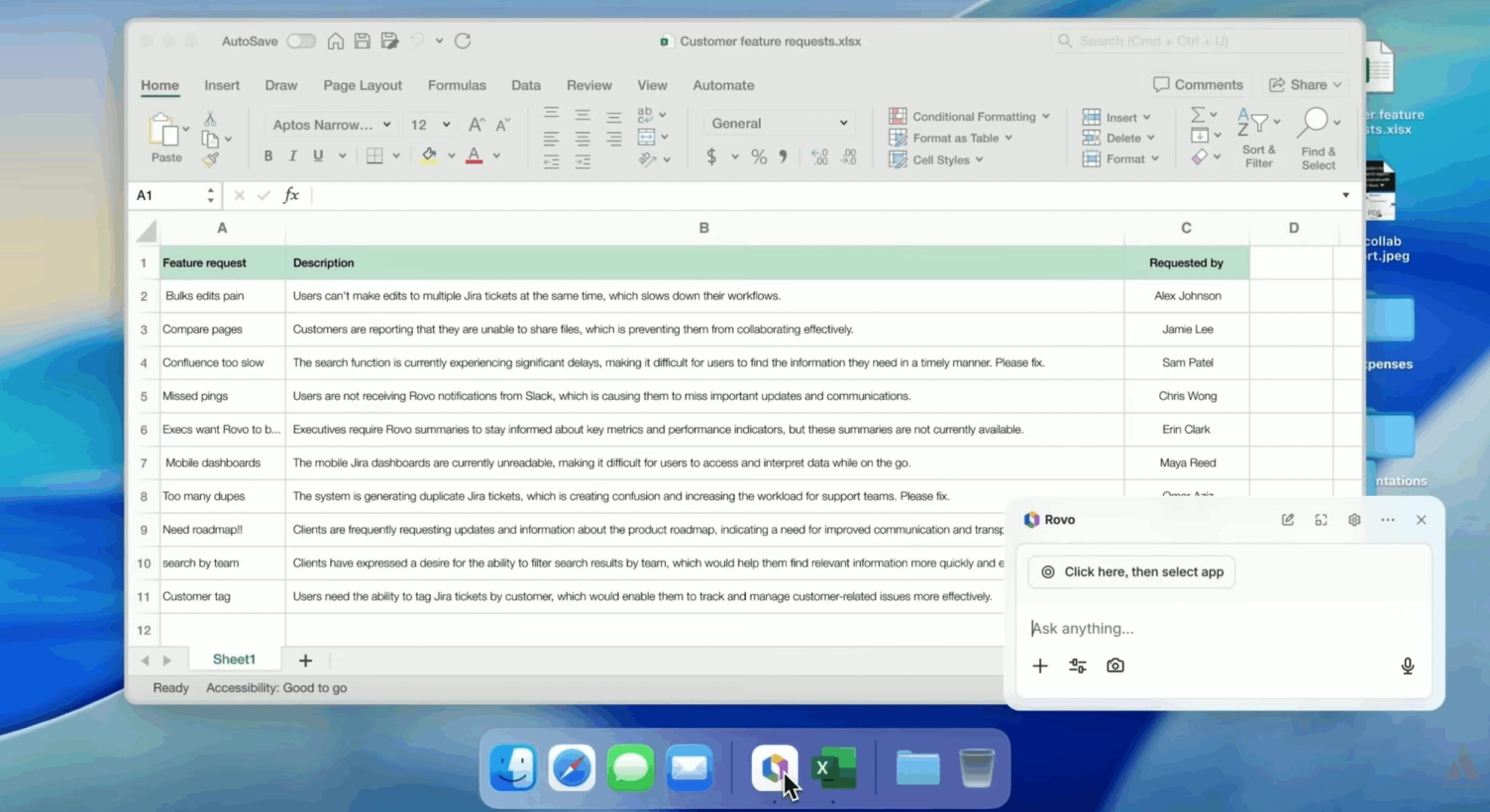 Rovo Desktop verbindet lokale Dateien und Apps mit dem Teamwork Graph.